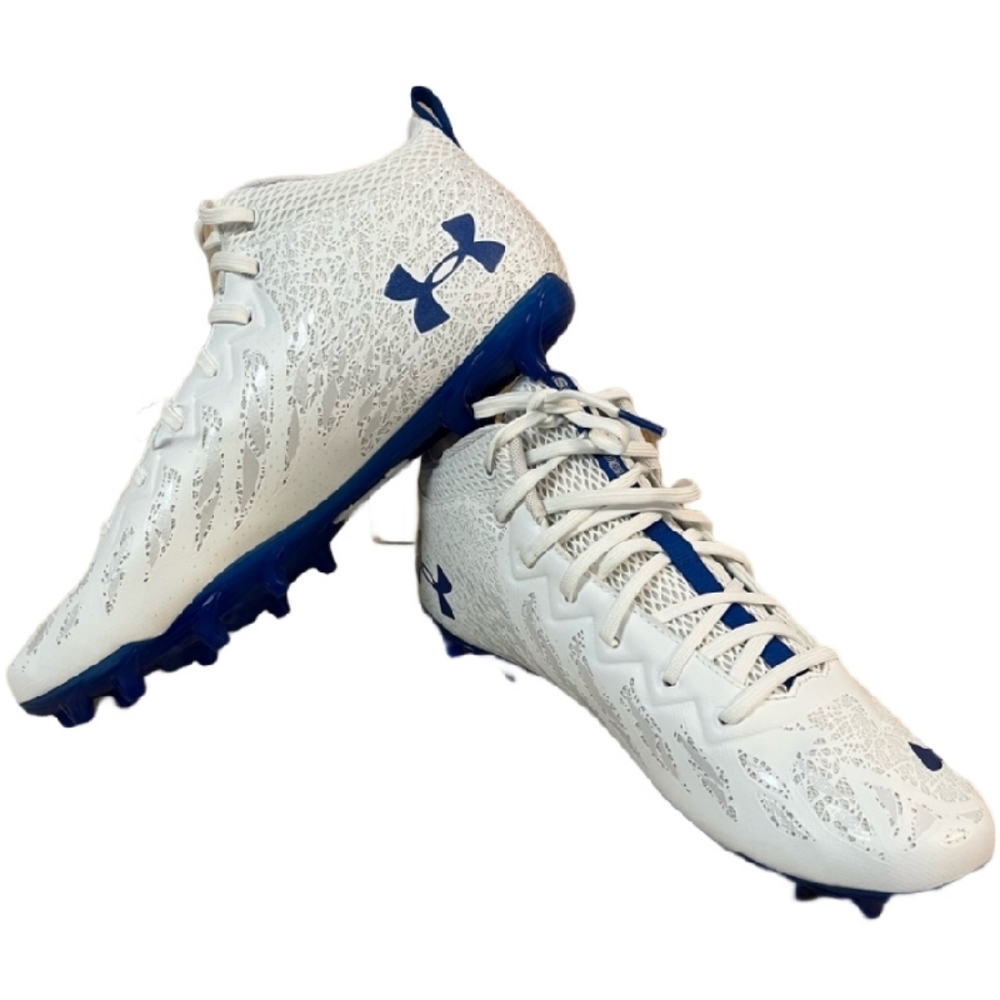 Under Armour Spotlight 4D Foam UA Mens Football Cleats Sz 12 White 3023963-103